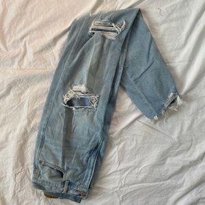 high waisted mom jeans with rips
